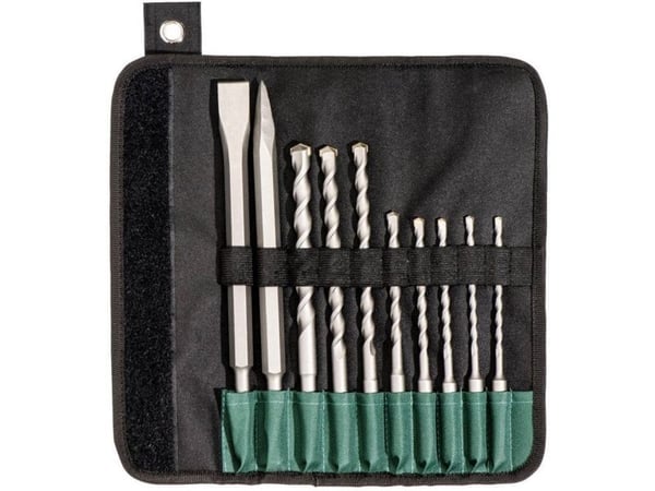 Metabo - Drillbit- og meiselsett - for betong, murverk, stein - hammerbit - 10 deler - SDS-plus - lengde: 210 mm, 160 mm, 250 mm