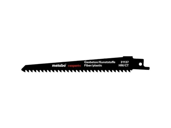 Metabo 631137000, Sabelsagblad, porebetong, Betong, Glassfiber armert plastik, Sort, Hvit, 4,3 mm, 1,25 mm, 15 cm