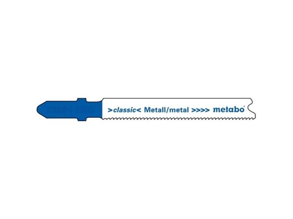 Metabo 623924000, Stikksagblad, Ikke-jernholdig metall, Blad metall (medium tykk), Høy-Hastighets Stål (HHS), Blå, Grå, 6,6 cm, 1,1 mm