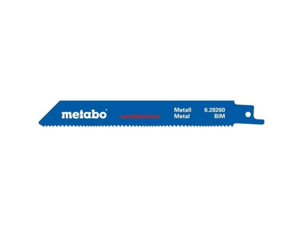 Metabo 628260000, Puukkosahanterä, Putki, Profiili, Pelti (paksu), Pelti (ohut), Kaksoismetalli, Sininen, Valkoinen, 15 cm, 1,8 mm