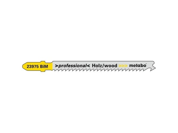 Metabo 623975000, Stiksagblad, Hardtre, Laminat, Plast, Mykt tre, Bimetall, Grå, Gul, 7,4 cm, 2,7 mm