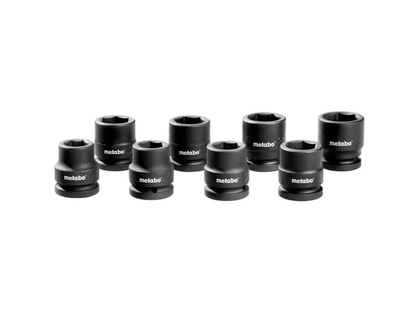 Metabo 628834000, Pipenøkkelsett, 8 stykker, Sort, 21,22,24,26,27,28,30,32 mm