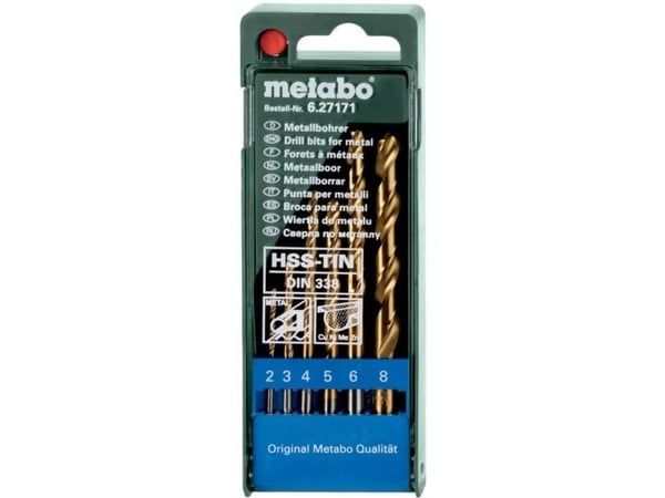Metabo 627171000, Drill, Twist Betongbor, Høyrehåndsrotasjon, Ø 2 / 3 / 4 / 5 / 6 / 8 mm, 6 stykker