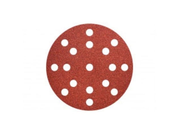 Metabo 626852000, Hiomapaperi, Metalli, Polyesteri, Ruostumaton teräs, Terästä, Puu, Punainen, Pyöreä, 12,5 cm, 50 kpl