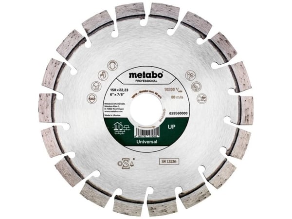 Metabo 628560000, Kutteskive, Betong, Sandsten, Flis, 15 cm, Metabo, Flatt senter, 2,22 cm