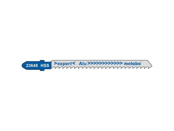 Metabo 623648000, Stikksagblad, Aluminium, Ikke-jernholdig metall, Høy-Hastighets Stål (HHS), Sort, Grå, 7,4 cm, 1 mm