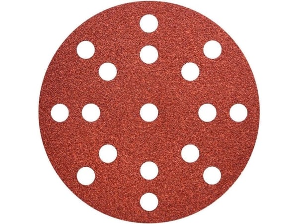 Metabo 626848000, Hiomapaperi, Metalli, Polyesteri, Ruostumaton teräs, Terästä, Puu, Punainen, Pyöreä, 12,5 cm, 50 kpl