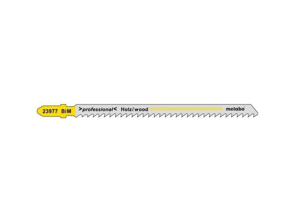 Metabo 623977000, Stiksagblad, Sponplater, Glassfiberarmert plast, Hardtre, Mykt tre, Bimetall, Grå, Gul, 10,5 cm, 3 mm