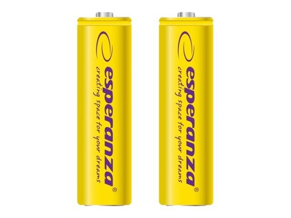 Esperanza - Paristot 2 x AA-tyyppi - NiMH - 2000 mAh - gul