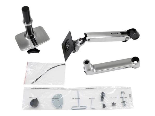 Ergotron LX - Monteringssett (leddarm, skrivebordsklemmemontering, utvidelsesadapter, maljemonteringsfot, 7"-stang) - for LCD-skjerm - polert alumi...