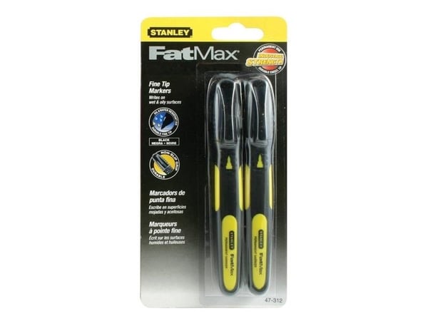 Stanley FATMAX 0-47-312, 2 styck, Svart, Fin spets, Svart, Gul, Fin, Vuxen