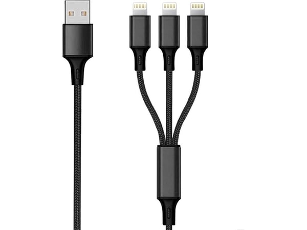 2GO 797155, 1,5 m, USB B, USB C/Micro-USB B/Lightning, Hanstik, Hanstik, Lajittelu