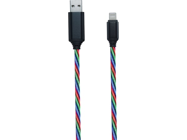 2GO 797147, 1 m, Lightning, USB B, Hankjønn, Hankjønn, Flerfarget