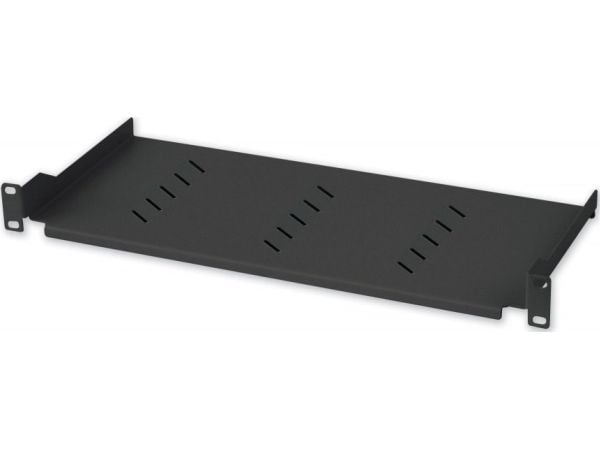 Techly 360882 Hylle 1U 150 mm stativ 19, 2 festepunkter, perforert, svart