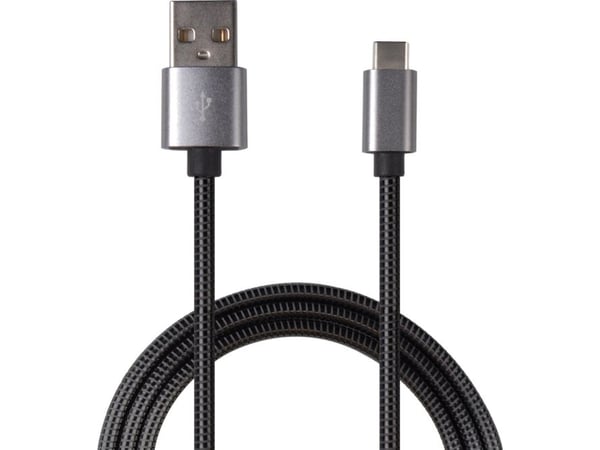 2GO 795812, 1 m, USB B, USB C, USB 3.2 Gen 1 (3.1 Gen 1), Grå