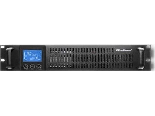 Qoltec - UPS (kan monteres i rack) - AC 115-300 V - 2400 watt - 3000 VA - 7 Ah - RS-232 - utgangskontakter: 2 - svart