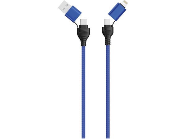 2GO 797368 USB-kabel 1,2 m USB A/USB C USB C/Lightning Schwarz - Blau (797368)