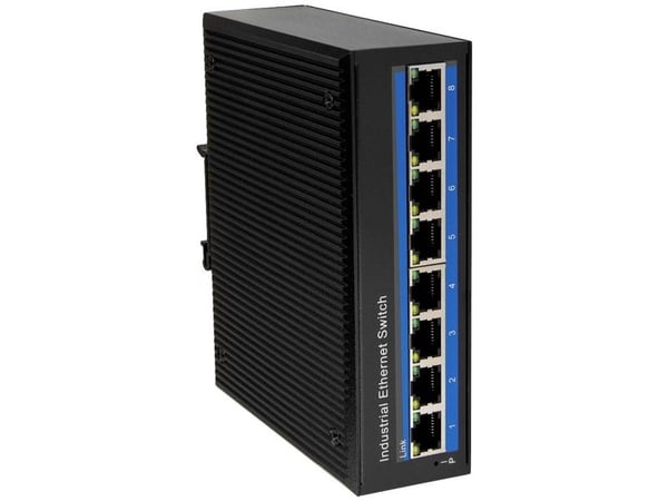 LogiLink Industrial Fast Ethernet PoE Switch, 8-Port 10/100Base-TX RJ45, Plug & Play, svart metallhus, - 1 stk (NS201P)