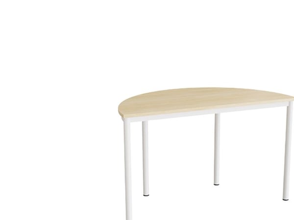 Bord Combi 209, 1200x600 mm højde 720 mm med lydabsorberende birk laminat, hvid stel