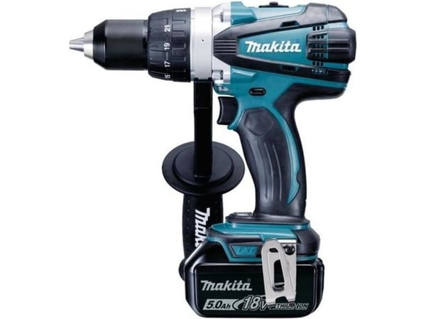 Makita DDF458RTJ - Porakone - akkuporakone - 2-nopeuksinen - avaimeton porapatruuna 13 mm - 91 N-m - 2 akkua - 18 V