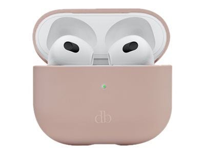 dbramante1928 Costa Rica - Eske for trådløse øretelefoner - resirkulert plast, silikon - rosa sand - for Apple AirPods (3. generasjon)