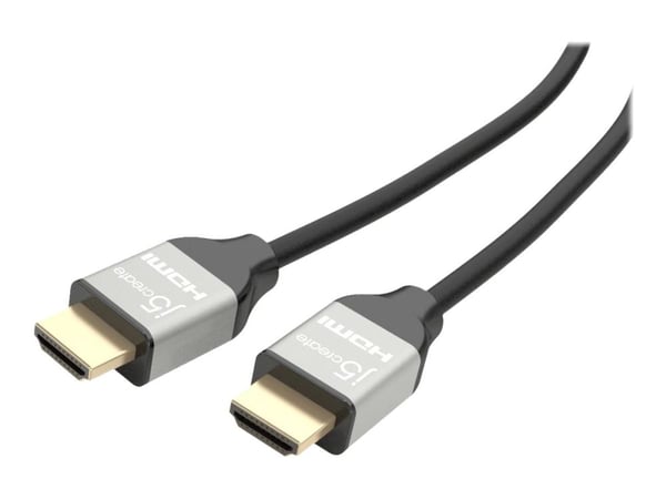 j5create JDC52-N Ultra HD 4K HDMI™ -kaapeli, 2 m, HDMI-tyyppi A (vakio), HDMI-tyyppi A (vakio), 3840 x 2160 pikseliä, 3D, Musta, Harmaa
