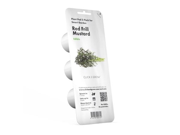 Click & Grow SGR77x3, Syötävä kasvi, Leaf mustard (Red Frill), Aloituspakkaus, 7 - 14 päivää, 18 - 24 °C, 3 kpl