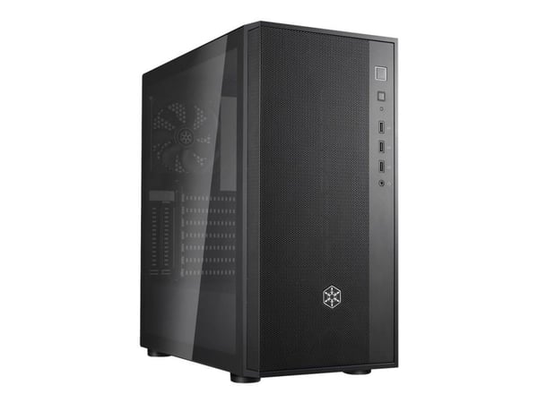 SilverStone FARA R1 V2 - Mid tower - ATX - genomskinlig sidopanel (härdat glas) - ingen strömförsörjning (ATX / PS/2) - svart - USB/ljud