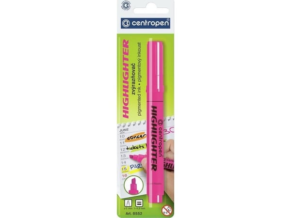 Centropen FLUO TASER "Hihglighter 8552" vaaleanpunainen CENTROPEN