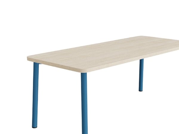 Bord Add 590, 1800x800 mm højde 900 mm med hvidpigmenteret eg, rød stel