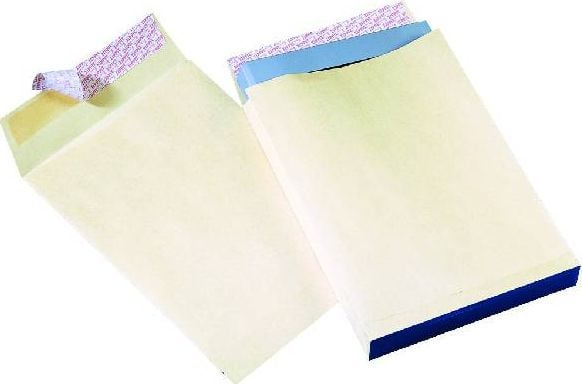 Herlitz konvolutter E4+ HK med rem og utvidede sider og bunn, hvite 100 stk.