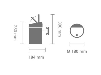 Brabantia Touch Bin - Søppelbøtte - skyvelokk - 3 L - matt svart