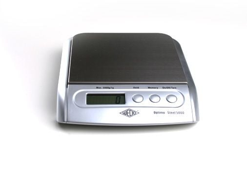 WEDO Elektronisk universalvekt Optimo Steel 5000 Belastningskapasitet: 5 kg, svart-sølv, rustfritt stål, LCD-display (48 5154)