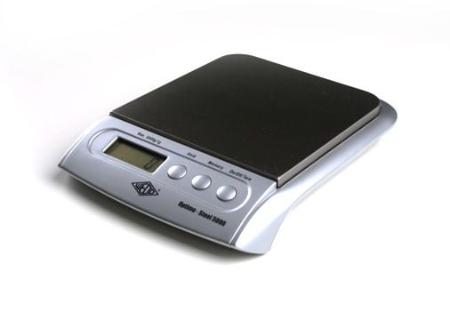 WEDO Elektronisk universalvekt Optimo Steel 5000 Belastningskapasitet: 5 kg, svart-sølv, rustfritt stål, LCD-display (48 5154)