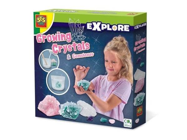 SES Creative Explore Growing crystals and gemstones, 8 år, Flerfarget