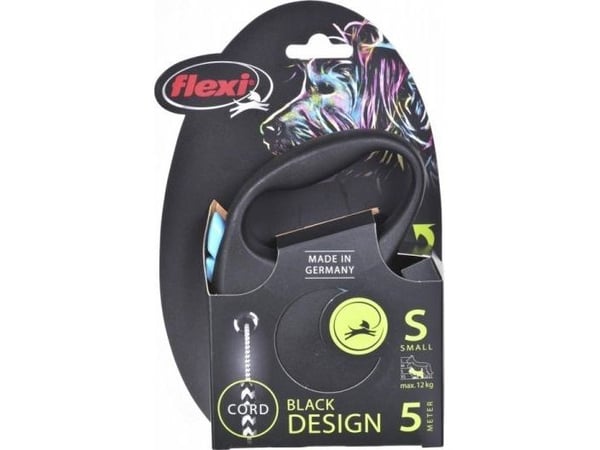 Flexi FLEXI Kelautuva hihna Black Design S, 5 m kaapeli, sininen väri