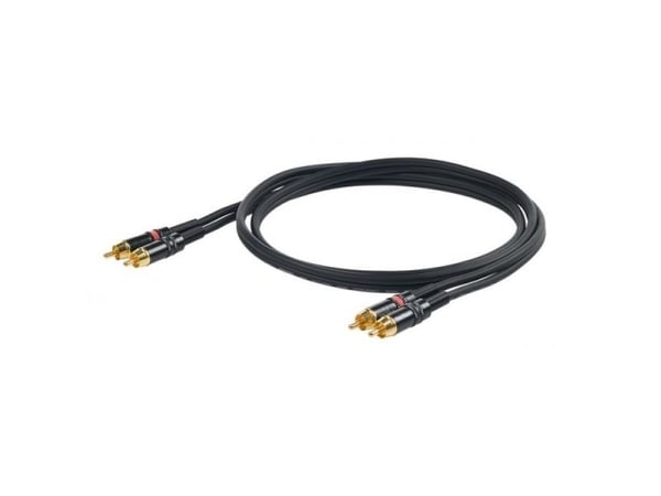 Proel CHLP250LU3, 2 x RCA, Hankjønn, 2 x RCA, Hankjønn, 3 m, Sort