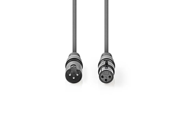 Nedis COTH15012GY30, XLR (3-pin), XLR (3-pin), Kopper, Grå