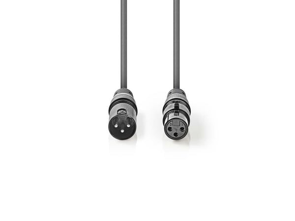 Nedis COTH15012GY50, XLR (3-pin), XLR (3-pin), Kopper, Grå