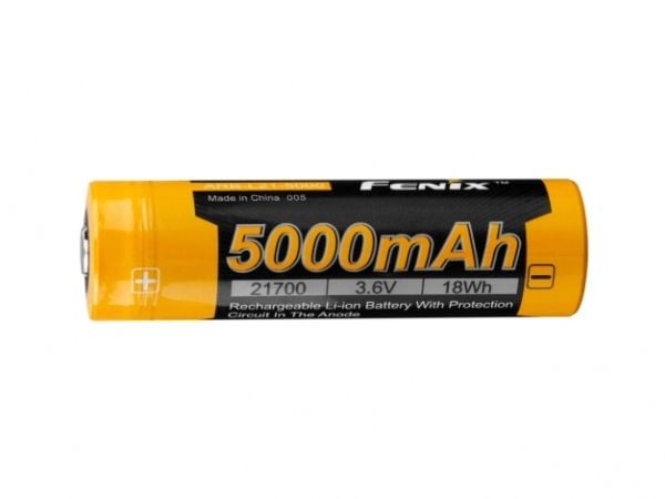Fenix ARB-L21-5000U, Oppladbart batteri, Lithium-Ion (Li-Ion), 3,6 V, 5000 mAh, Overlading, Overutlading, Kortslutning, Svart, Gult