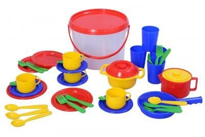 PLASTO Kitchen set in bucket, 39 parts