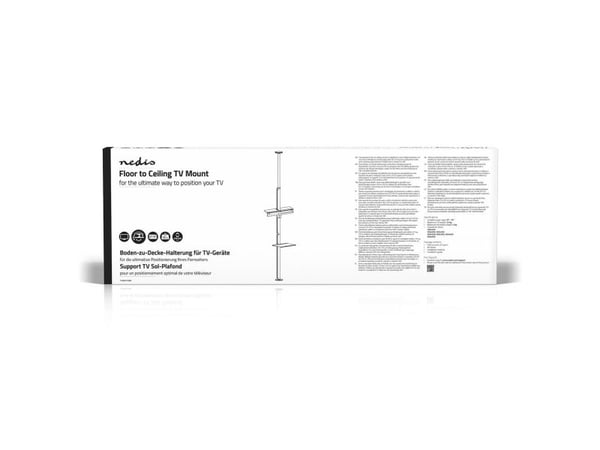 Nedis TVSM5750BK, 177,8 cm (70"), 200 x 200 mm, 600 x 400 mm, 180°, Aluminium, Stål, Sort, Sølv