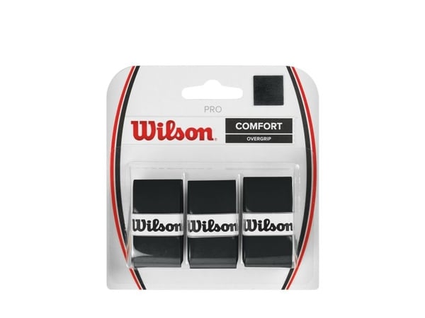 Wilson WRZ4014BK, Overgrip-kahvanauha, Sulkapallo, Tennis, Musta, Yksivärinen, 0,6 mm, 3 kpl