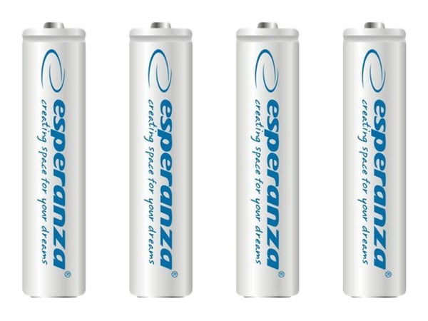 Esperanza - Akku 4 x AAA - NiMH - 1000 mAh - valkoinen