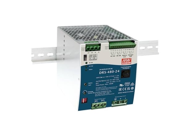 Mean Well DRS-480-24 DIN-skinne strømforsyning 24 V 20 A 480 W 1 utgang Mean Well DRS-480-24 DIN-skinne strømforsyning 24 V 20 A 480 W 1 utgang