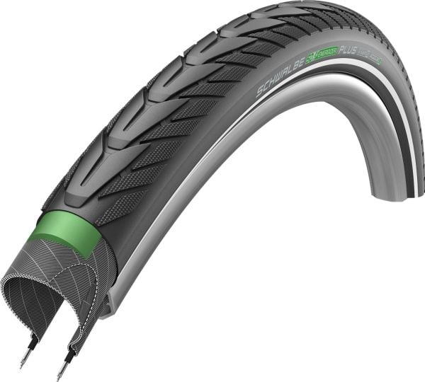 Schwalbe Energizer Plus, 28", City/Trekking, Road, Tubeless Ready dekk, svart, 50 - 85 psi, 85 psi