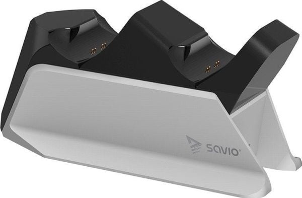Savio GCS-01, Ladesystem, PlayStation 5, Sort, Hvit, Koblet med ledninger (ikke trådløs), 1 m, 130 g