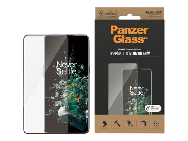 PanzerGlass ® Screen Protector OnePlus 10T | 10R | 10R | 150W | Ultra-Wide Fit | Black, OnePlus, OnePlus - 10T, OnePlus - 10R, OnePlus - 10R 150W, ...