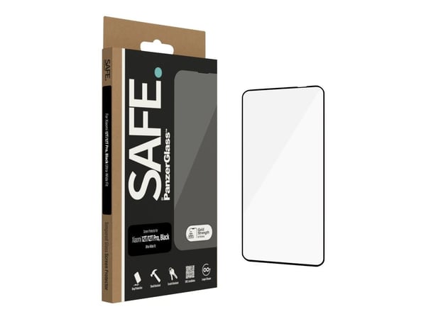 SAFE. by PanzerGlass - Skjermbeskyttelse for mobiltelefon - ultrabred passform - glass - rammefarge svart - for Xiaomi 12T, 12T Pro