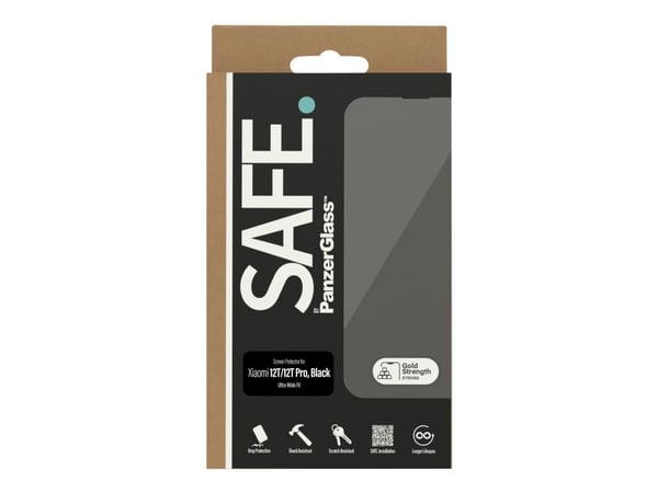 SAFE. by PanzerGlass - Skjermbeskyttelse for mobiltelefon - ultrabred passform - glass - rammefarge svart - for Xiaomi 12T, 12T Pro
